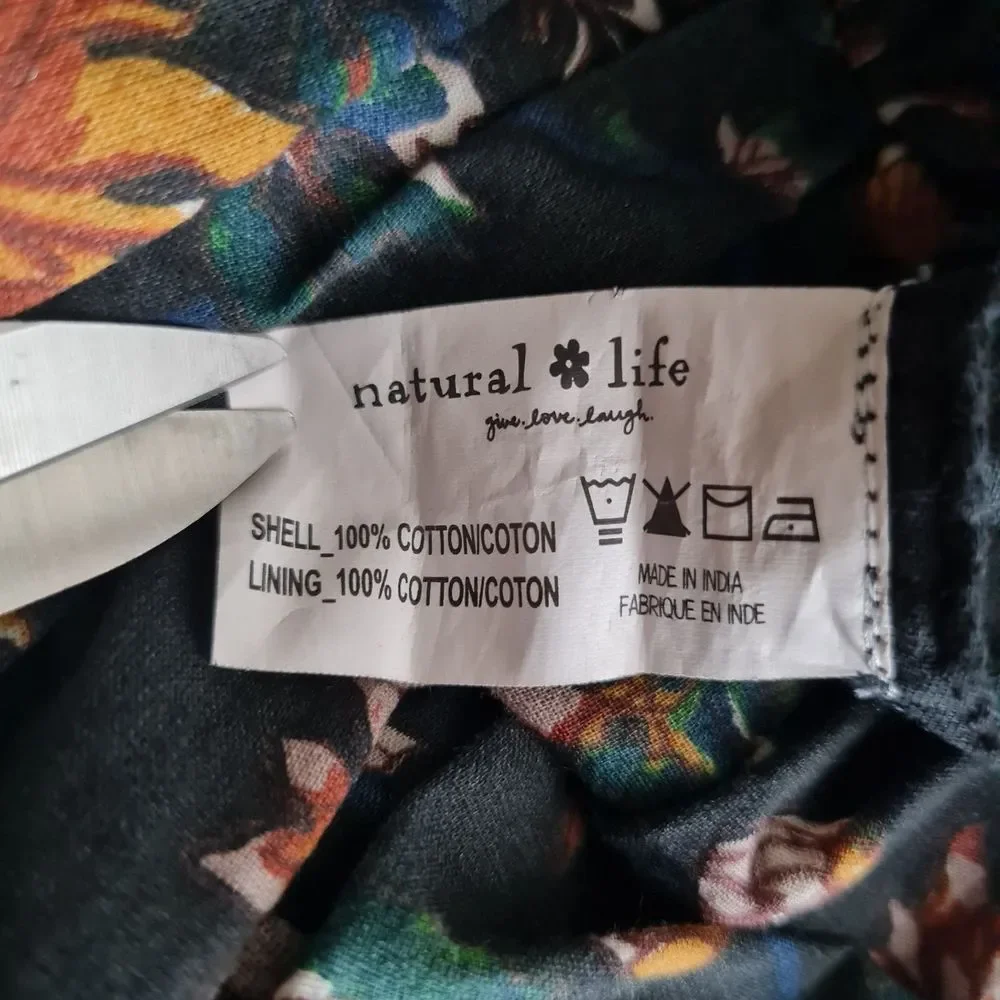 NATURAL LIFE Black Floral Maxi Dress with Green and Mustard Accents - Picture 16 of 16